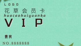 古风简约花草VIP会员卡
