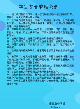 小学学生安全管理规定条例