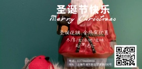 圣诞节蓝色雪夜下的圣诞树海报