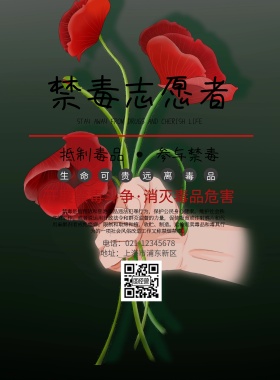 禁毒志愿者印刷海报