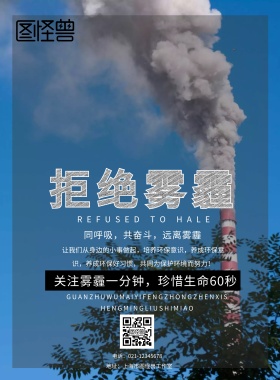 拒绝雾霾宣传海报