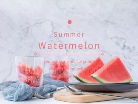 红色摄影夏季西瓜促销公众号配图