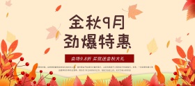电商淘宝天猫秋季促销海报banner模板设计字体设计