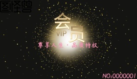 酷黑粉色印花时尚大气VIP会员卡