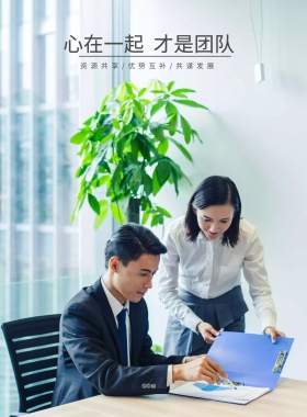 团队合作团结励志企业文化海报