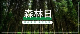 森林日 3.21 绿色家园 快乐你我 世界森林日简约公众号封面