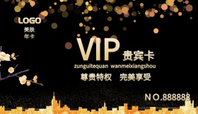 2019年黑色金色简约美肤年卡