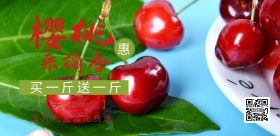 水果樱桃简约创意促销宣传海报