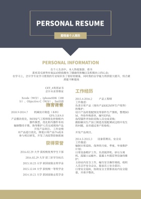 简约大气简历宣传海报