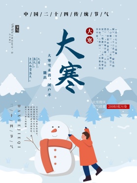 清新简约大寒节日海报平面广告创意版式设计