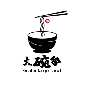大碗黑色面条简洁logo