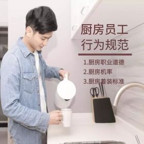 棕色卡通简约厨房员工行为规范公众号配图
