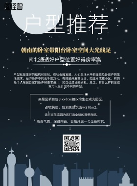 简约风格户型推荐宣传海报