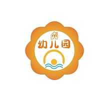 向日葵幼儿园橙色卡通平面logo