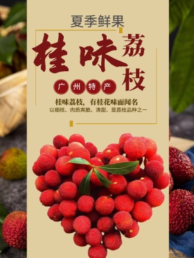 荔枝水果海报