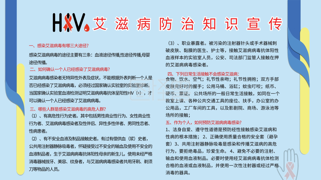 艾滋病防治知识宣传图片