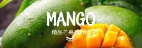 精品芒果时令水果黄色banner图片