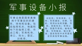 绿色黑板简约军事设备小报手抄报