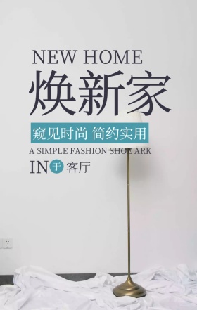 灰色简约大气焕新家家装宣传手机海报