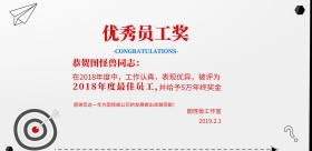 年度奖状横金色简约横版海报