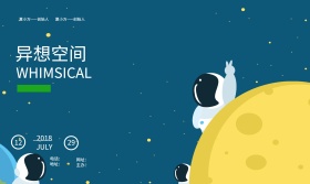 异想空间太空宣传海报psd模板