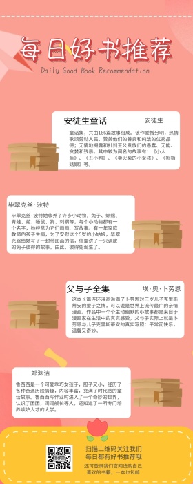 儿童故事每日好书推荐营销长图