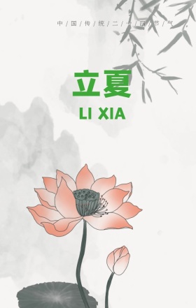 中国传统节气立夏清新古风海报