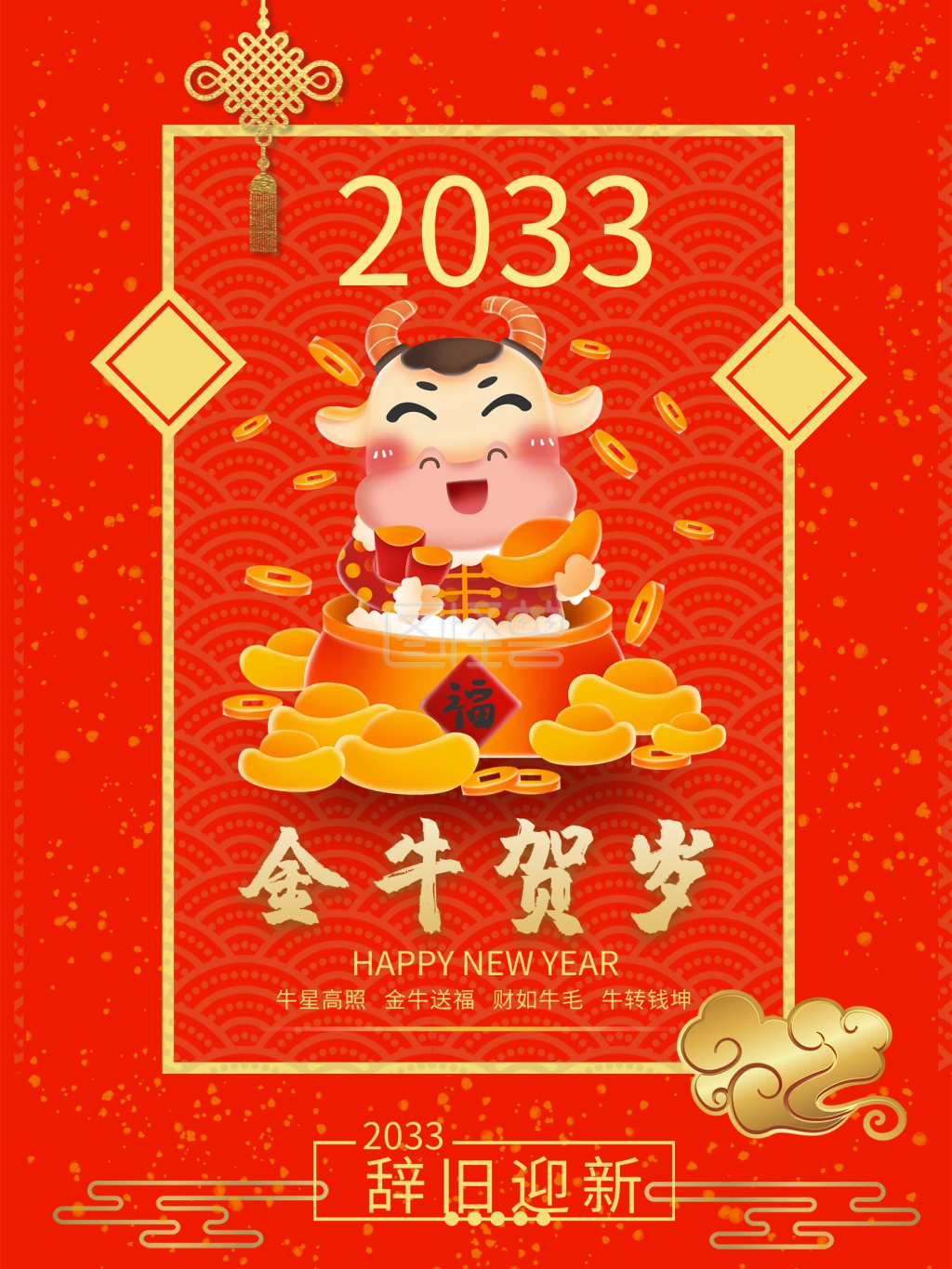 2021牛年贺岁祝福海报