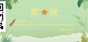 年度奖状横红色简约横版海报