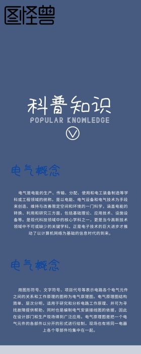 创意科技商务大气电气科普知识长图海报