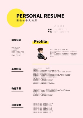 简约清新大气商务简历宣传海报