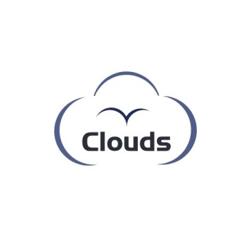 白云云朵象形蓝色白色简约在线logo制作