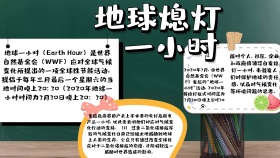 地球熄灯一小时简约画报手抄报