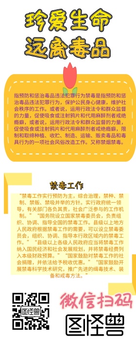 禁毒科普简约手抄报营销长图