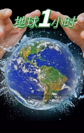 地球一小时绿色手机海报