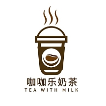 棕色咖啡色简约咖咖乐奶茶logo