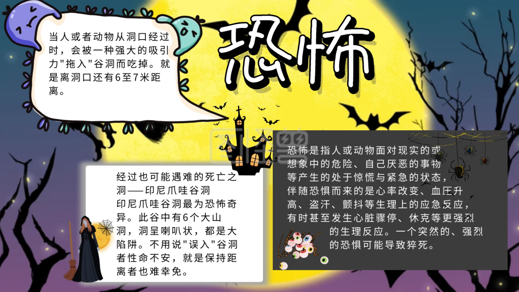 简约宣传恐怖手抄报