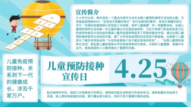 卡通儿童预防接种日手抄报