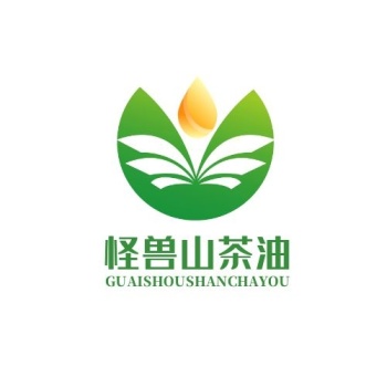 山茶油大气绿色标识平面logo设计