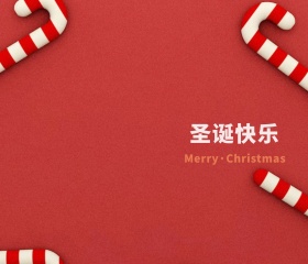 2019圣诞主题肥猫橙色礼物祝福语贺卡