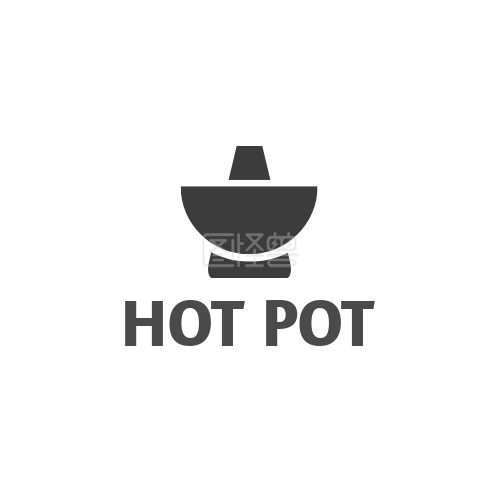 纯灰色-纯灰色简约hotpot火锅logo设计在线图片制作-图怪兽