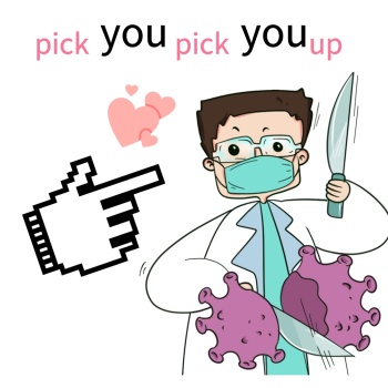 pick比心卡通人物娱乐简约表情包