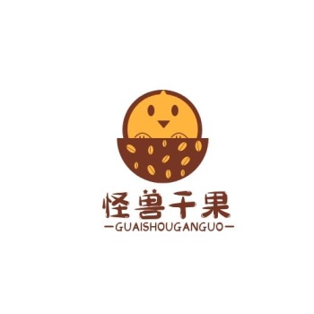 干果椭圆坚果橙棕色可爱简约logo