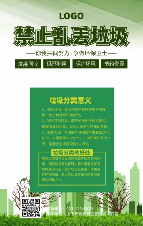 禁止乱丢垃圾公益宣传海报