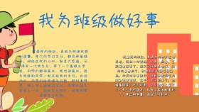 创意卡通蓝色扁平我为班级做好事手抄报