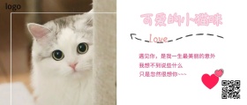 小猫咪 可爱 文字 日签 暖色  心形