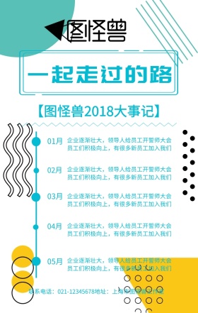 简约创意清新回忆2018大事记手机海报