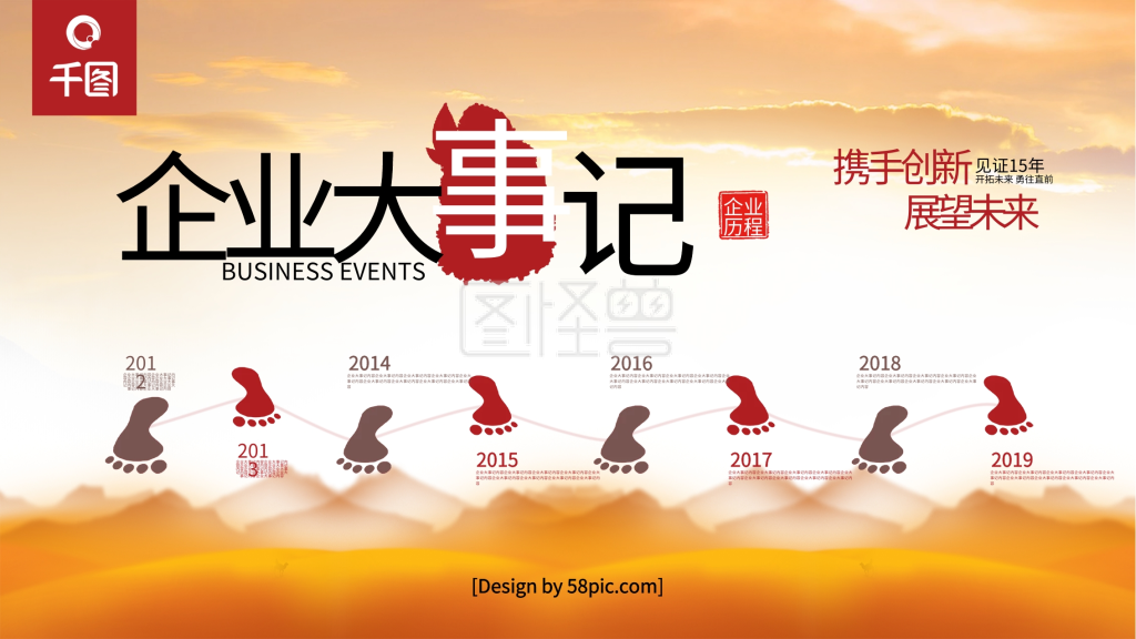 大事记模板-大事记灯箱在线图片制作-图怪兽