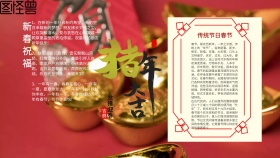 猪年大吉2019红色喜庆卡通手抄报