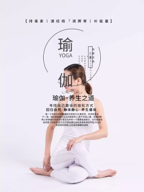 简约大气瑜伽养生海报
